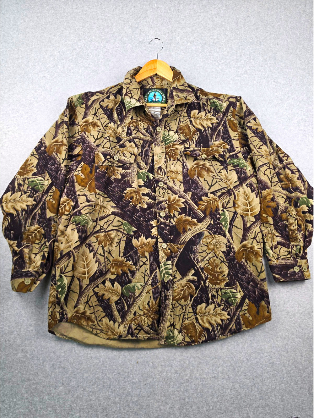 Master Sportsman Rugged Outdoor Gear Shirt Men’s XL Camo Cotton Chest Pockets